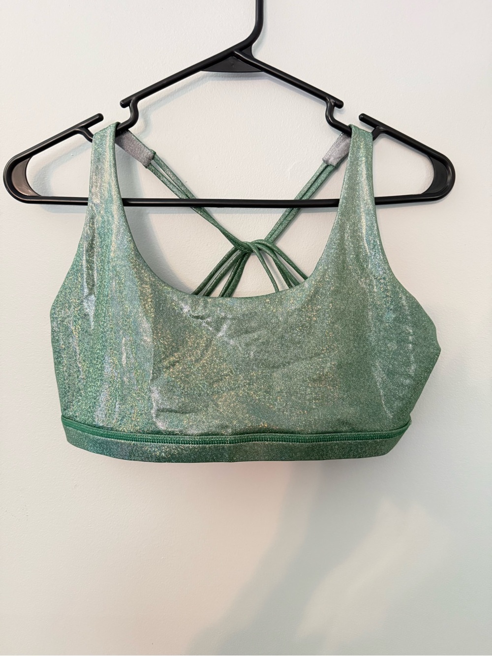 NWOT Born Primitive holographic green sports bra XXL